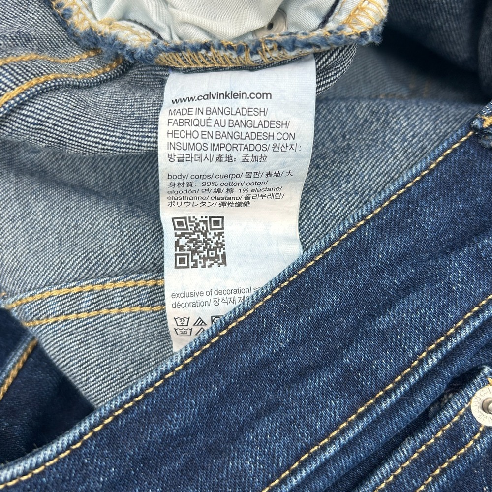 Calvin Klein Jeans Womens 14 Shorts Dark Wash Blue Denim Bermuda Mid Jorts Plus - Picture 5 of 5